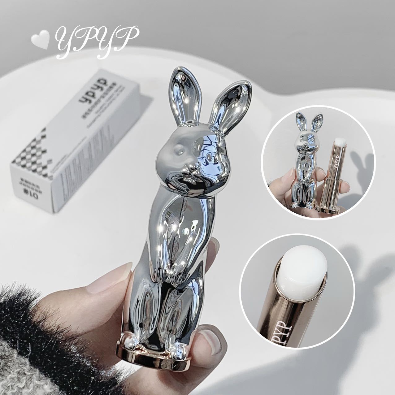 YPYP Rabbit Series Care Moisturizing Lip Balm Moisturizing Fade Lip Line Anti-Dry and Cracked Student Color Changing Lipstick