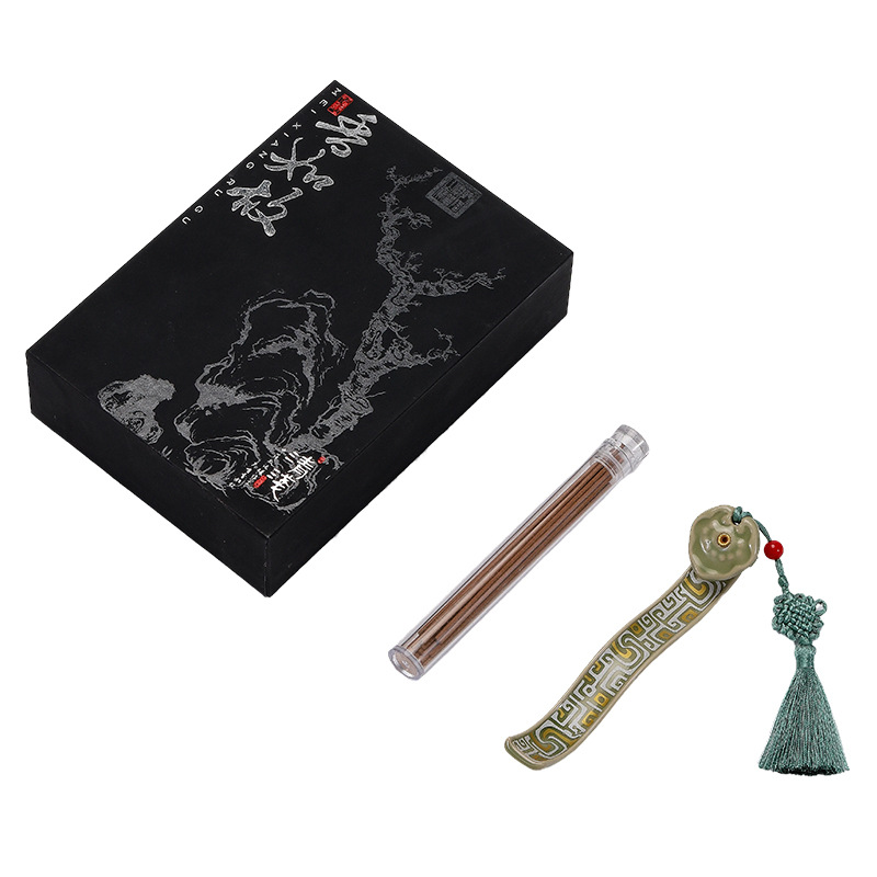 Ruyi line incense insert gift box ceramic incense holder incense holder Zen home incense burner incense dispenser ornaments hand gifts