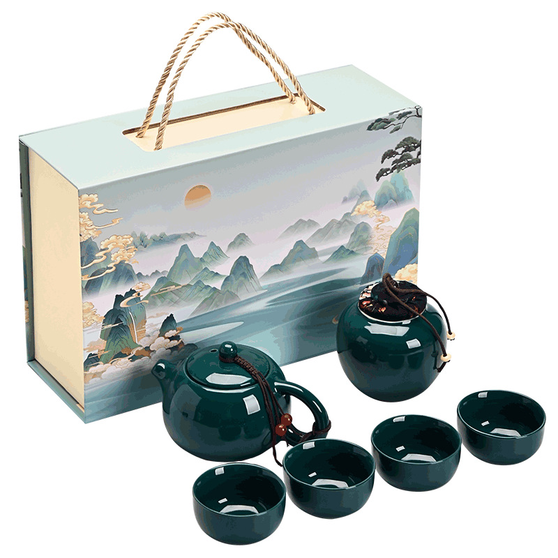 Ceramic Matte Travel Tea Set Portable Bag Outdoor Car Quick Cup Small Set Business Dingyao Including Tea Tray