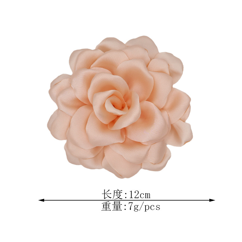 French-style Dali flower brooch satin chiffon copy edge dual-use brooch hairpin flower diy hair accessories clothing auxiliary flower