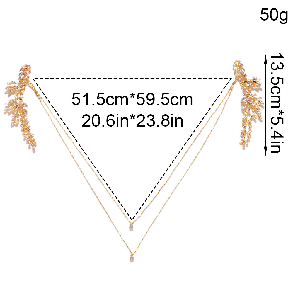 European and American bridal back chain Women's shoulder chain Diamond-embedded multi-layer body chain back chain rhinestone cross-border jewelry body chain