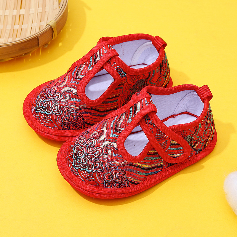 New Antique Han Dynasty Shoes, Infant and Toddler Shoes, Men's and Women's Soft-Soled Toddler Shoes, First-Year Gift, Chinese-Style Tang Suit Shoes