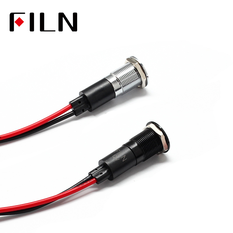 12mm various symbols with line indicator 12V220V metal signal lamp LED auto and motorcycle parts modification