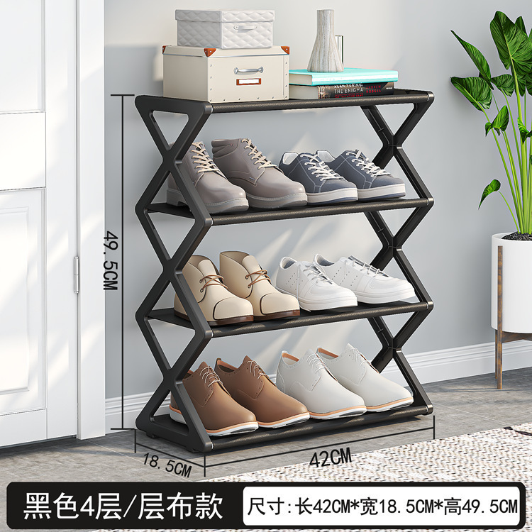 Multifunctional Simple X-Shaped Combination Shoe Rack for Dormitory and Home Use, Metal Multi-Layer Shoe Cabinet Storage Rack for Placing at the Entrance
