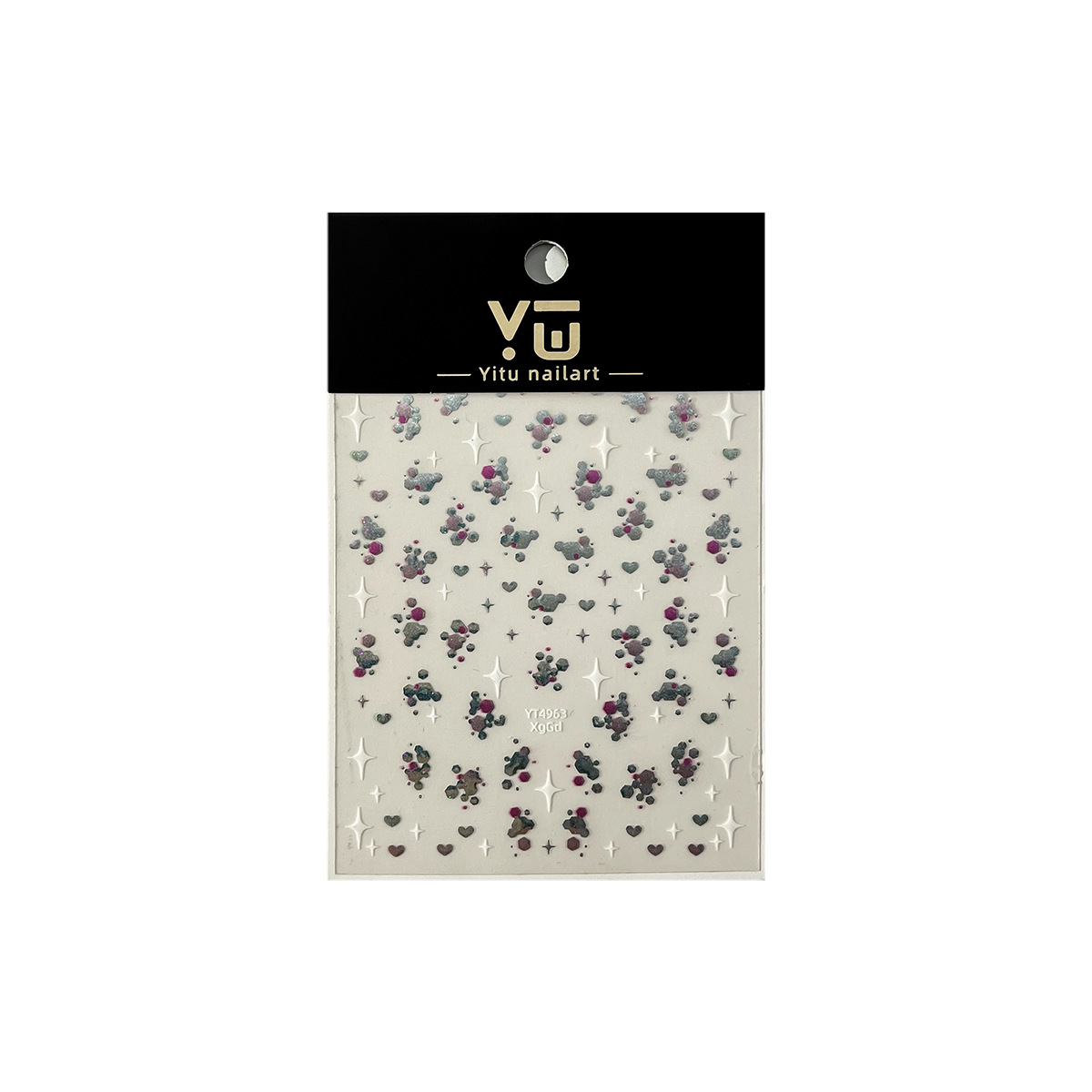 Yitu Ant Picture Star Jelly Dopamine Sequin Nail Art Stickers Sweet Sparkling Heart Decorative Stickers Yt4963