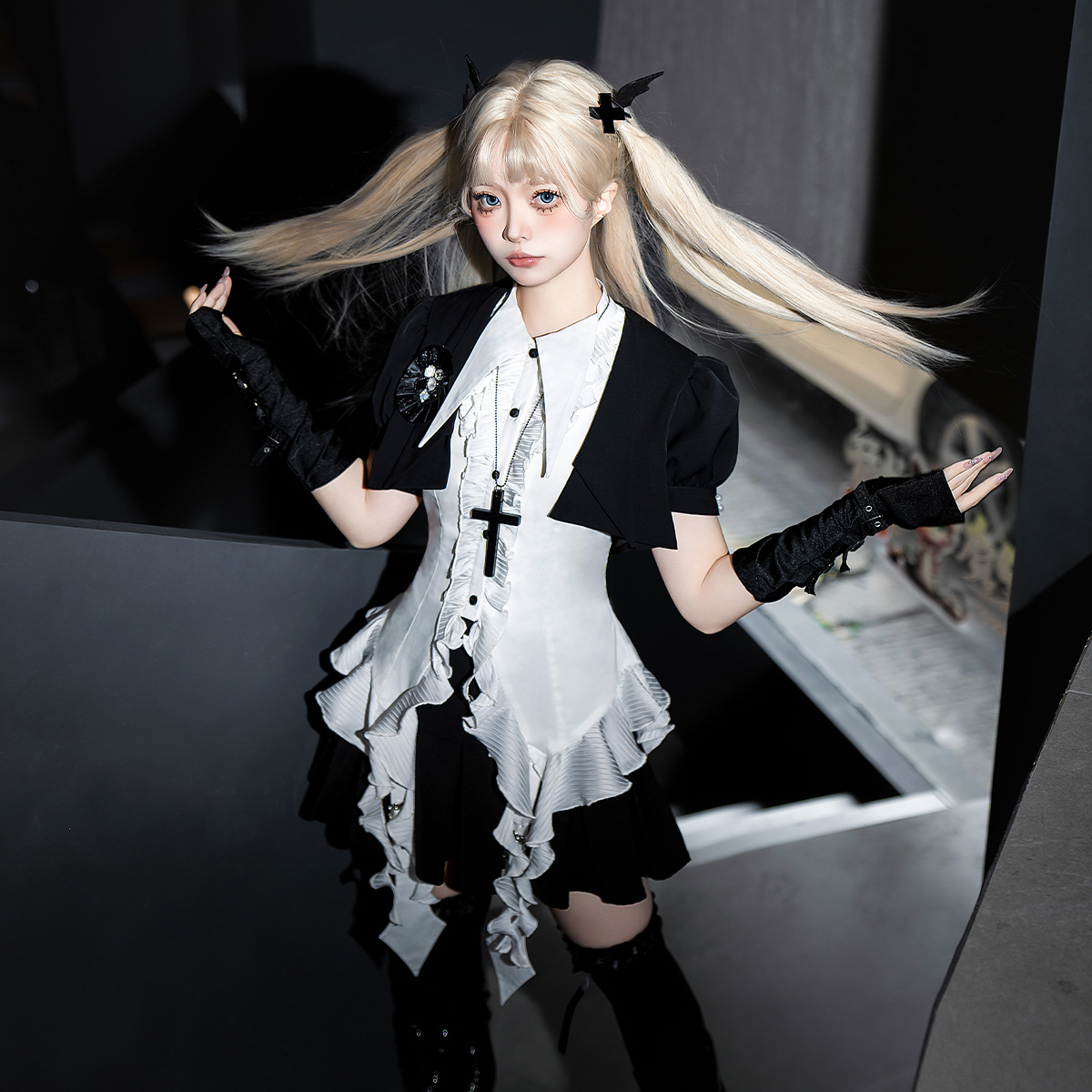 Bear Fun Sauce Original Broken Gem Lolita Women Lolita Top Shirt overskirt Daily Sweet suit 7206