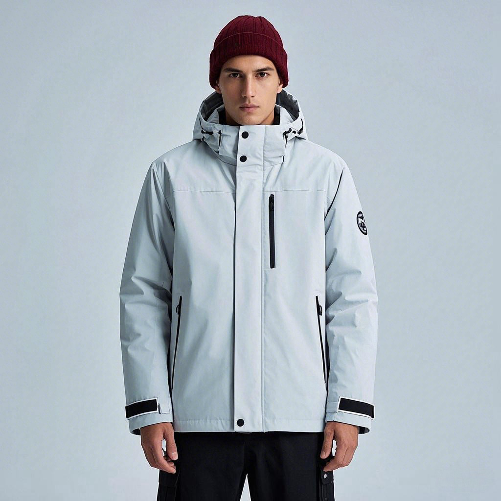 Customized White Ski Jacket Export Men's Warm Ski Suit White Jacket Jacket