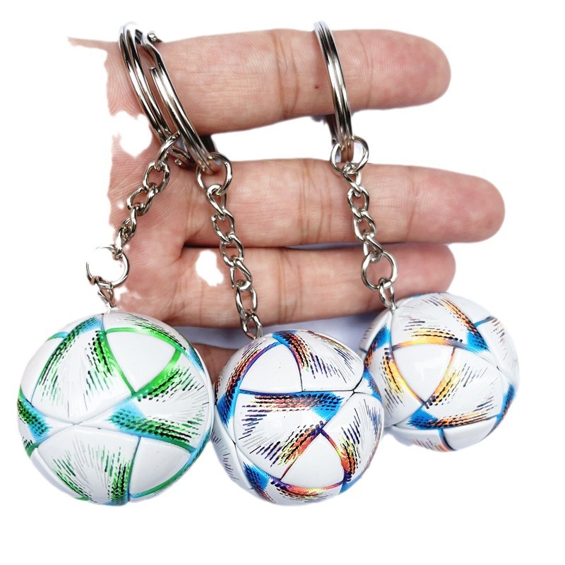 2022 Qatar World Cup Women's Football Souvenir Fans Surrounding Mascot Keychain Football Memorial