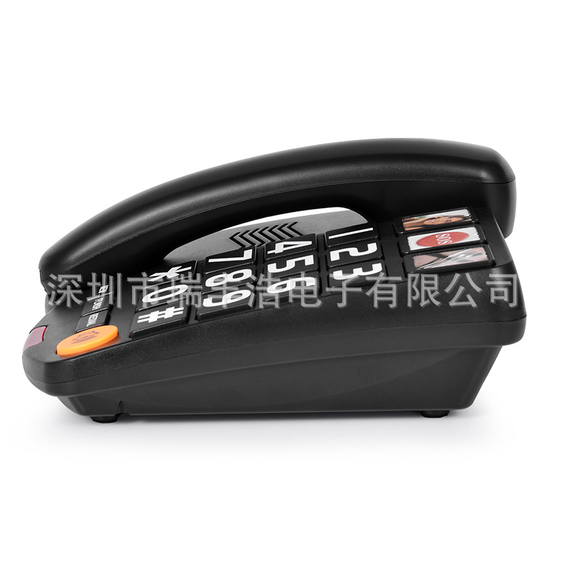 American telephone set for the elderly wired large digital key volume adjustment fixed line cross-border English packaging