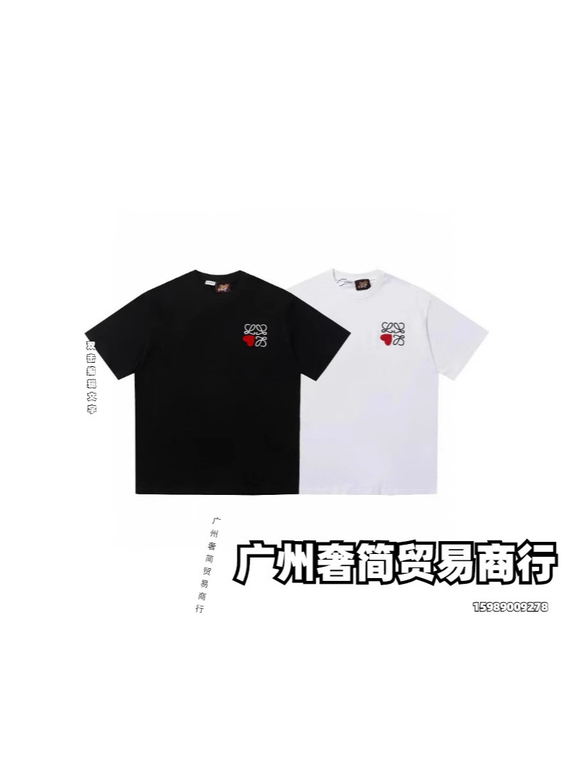 Cross-border 25ss Luojia high quality Embroidered logo Loose Cotton Short-sleeved Men's and Women's Casual Fashion Versatile T-shirt