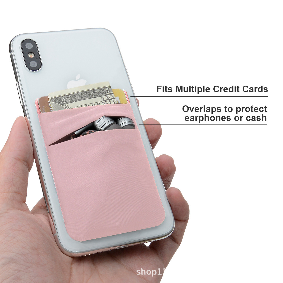 Lycra mobile phone back sticker self-adhesive adhesive card case mobile phone card case double-layer business card case magnetic card case factory outlet
