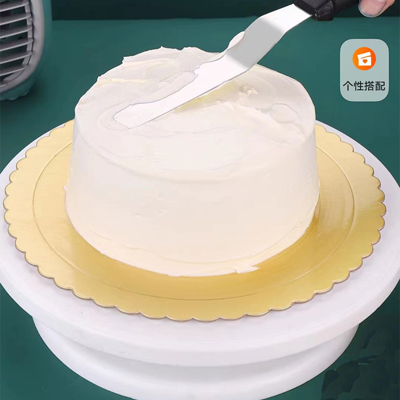 In stock special sale 0.7 thick 6 8 10 12 inch stainless steel plastic handle curved kiss spatula cake cream spatula