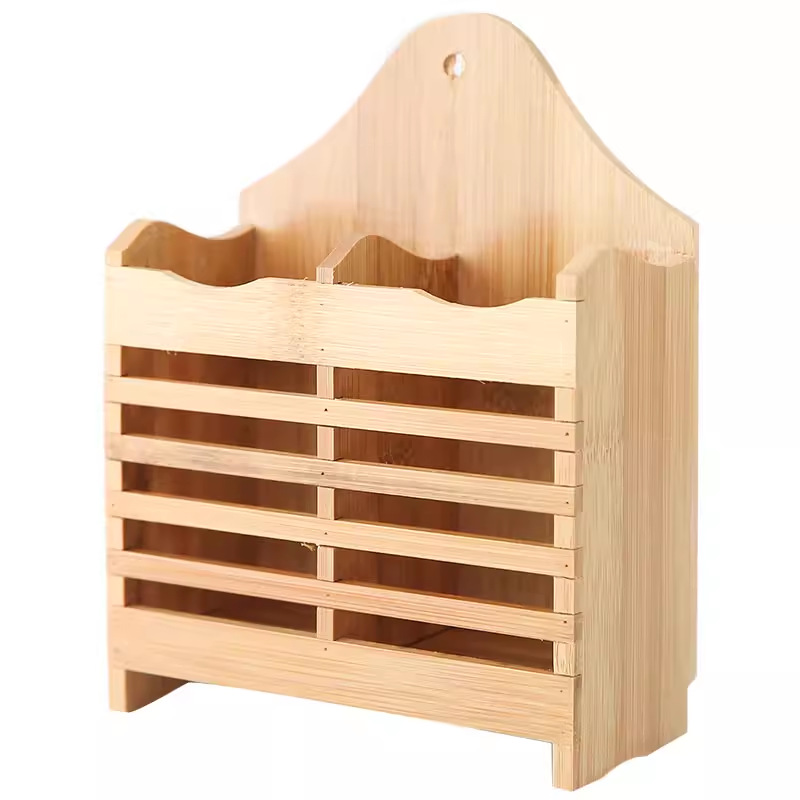 Kitchen Chopsticks Holder Chopsticks Cage Bamboo Chopsticks Cage Household Wall-mounted Drain Chopsticks Holder Yiwu Department Store Wholesale