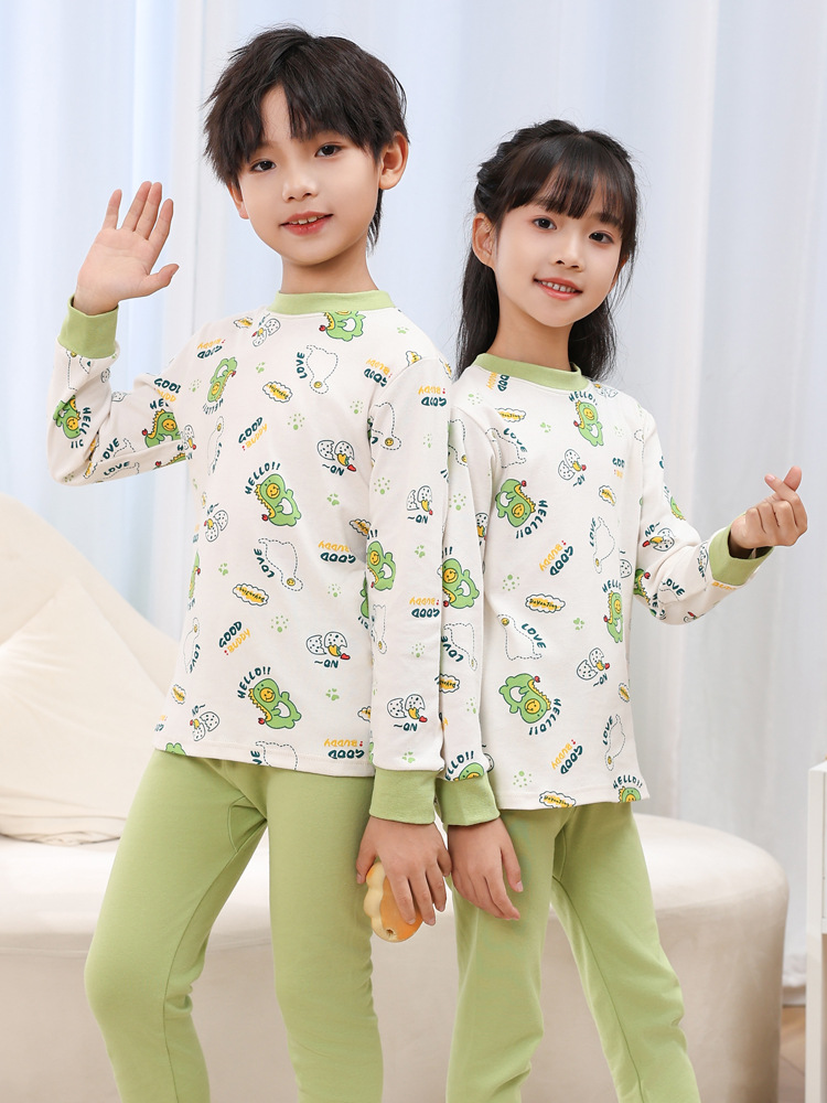 Осенние брюки для мальчиков, хлопковый комплект, нижнее белье для девочек, свитер, теплое нижнее белье, зимние пижамы