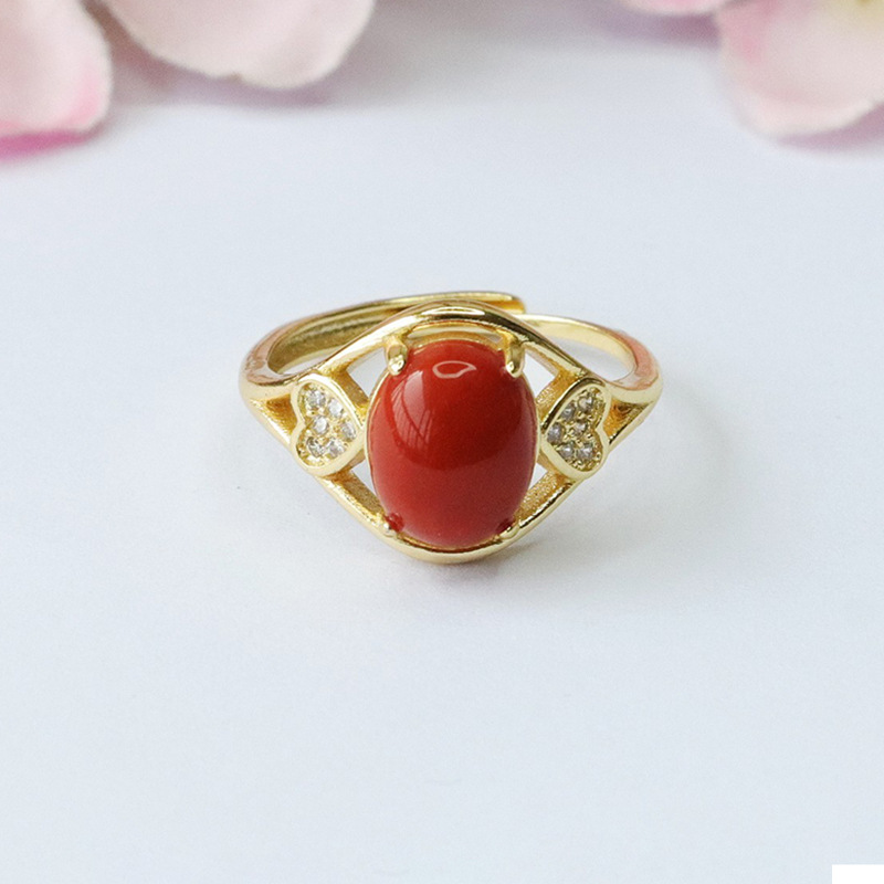 Кольцо из юю с южным красным агатом, кольцо любви, оптовая продажа, MN3100306