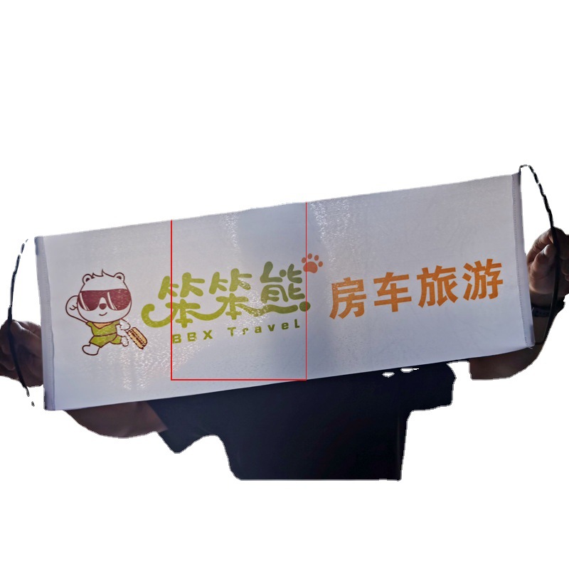 Hand-Pulled Flag Custom Flag Pongee Satin Cloth Automatic Shrinking Retractable Banner Advertising Strip Hand Banner Colorful Double-Sided