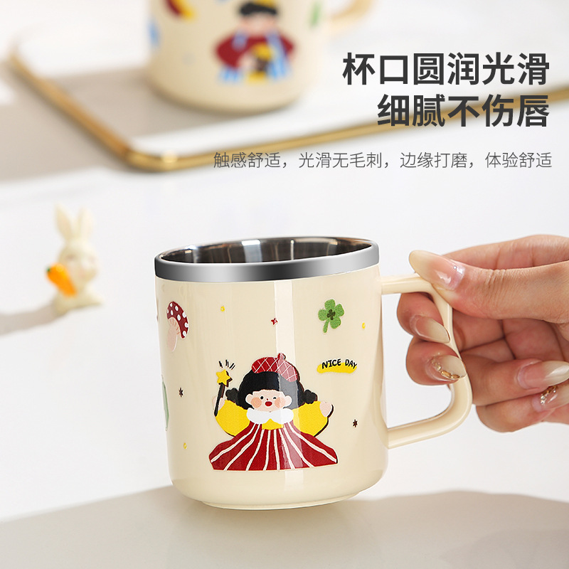 Wow, 304 Stainless Steel Mouthwash Cup, Family Series with Handle, Round Mouthwash Cup, Multiple Sizes, Enlarged Toothbrush Cup