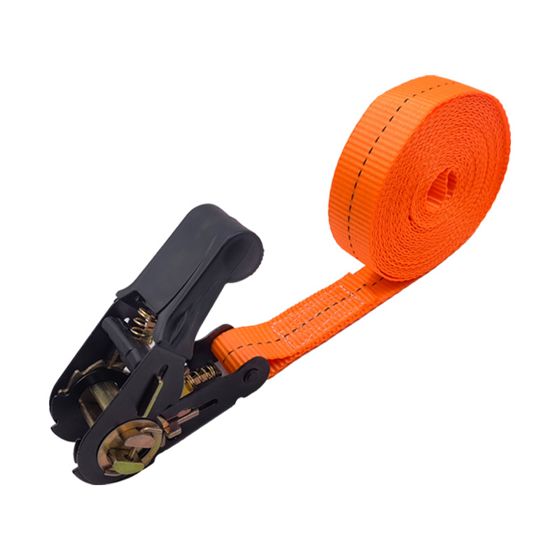 rubber-wrapped tensioner ratchet cargo tightening chain car motorcycle luggage rack fastening belt polyester