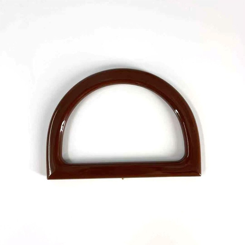 New spring brown diy resin flat ring wrist bag portable wooden d brown resin arm