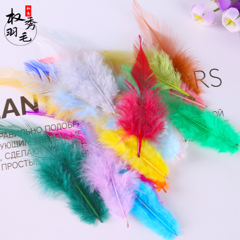 Прямые продажи ручных цветных куриных перьев для рукоделия и аксессуаров
