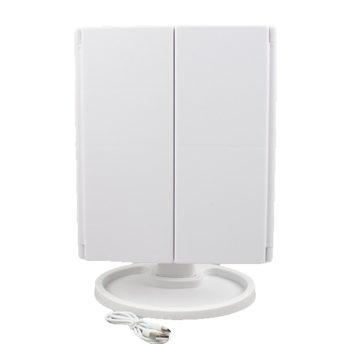 Cross-border Amazon in stock three-sided mirror with 22 lights Led foldable dormitory dressing table storage box cosmetic mirror