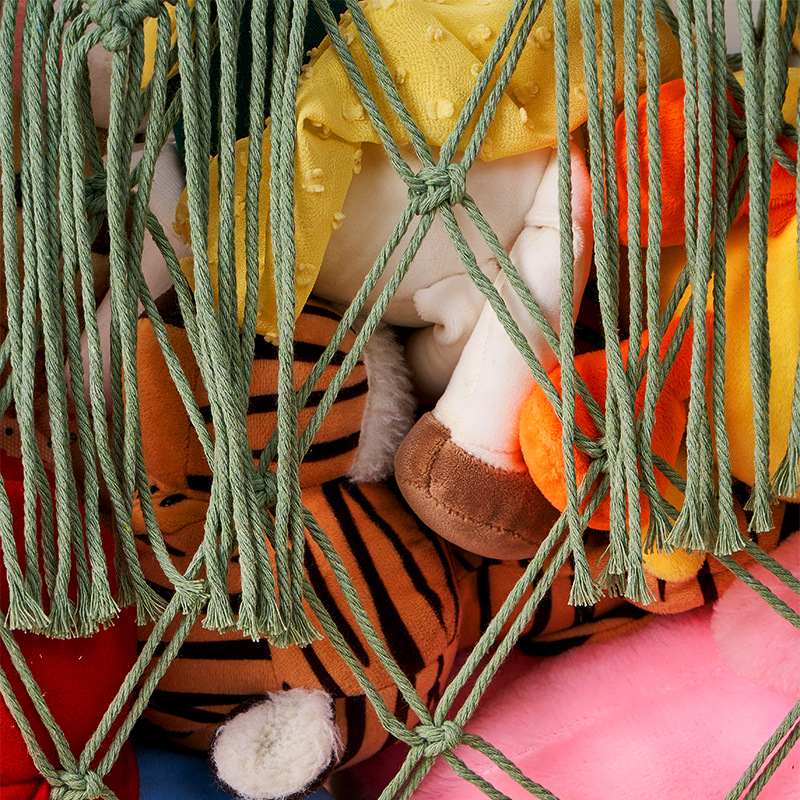 Doll Toy Storage Net Pocket Cotton Rope Hanging Doll Doll Wall Woven Storage Net Hammock Net Pocket