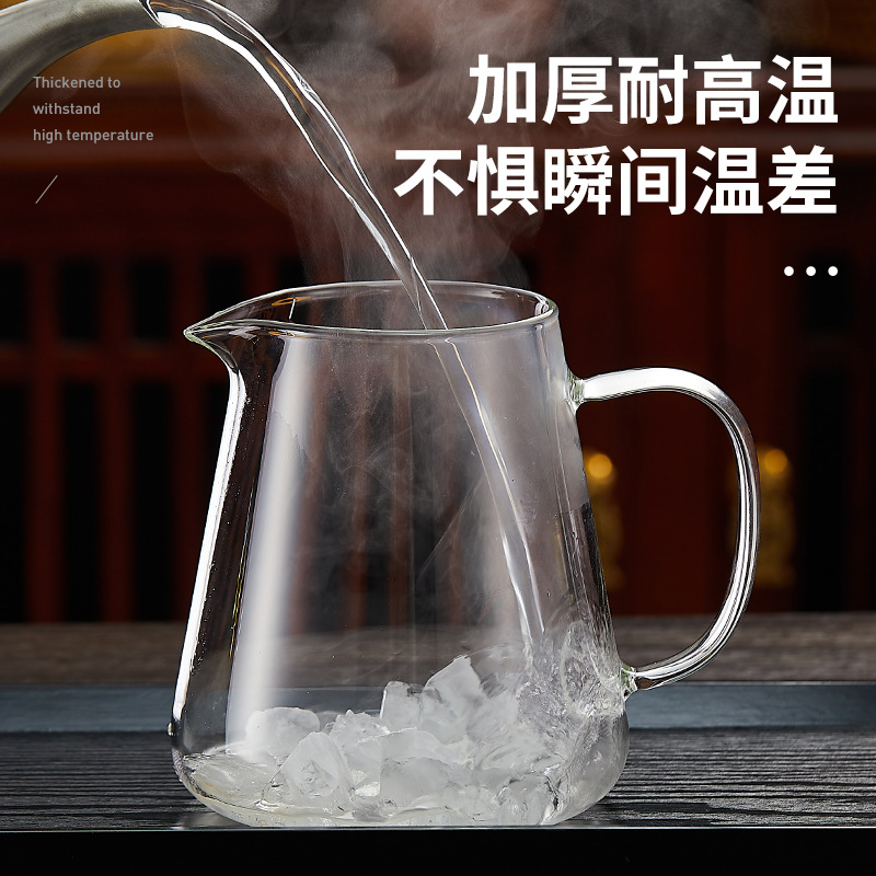 Handmade large capacity high borosilicate glass straight pot stainless steel liner filter teapot tea set tea separate pot