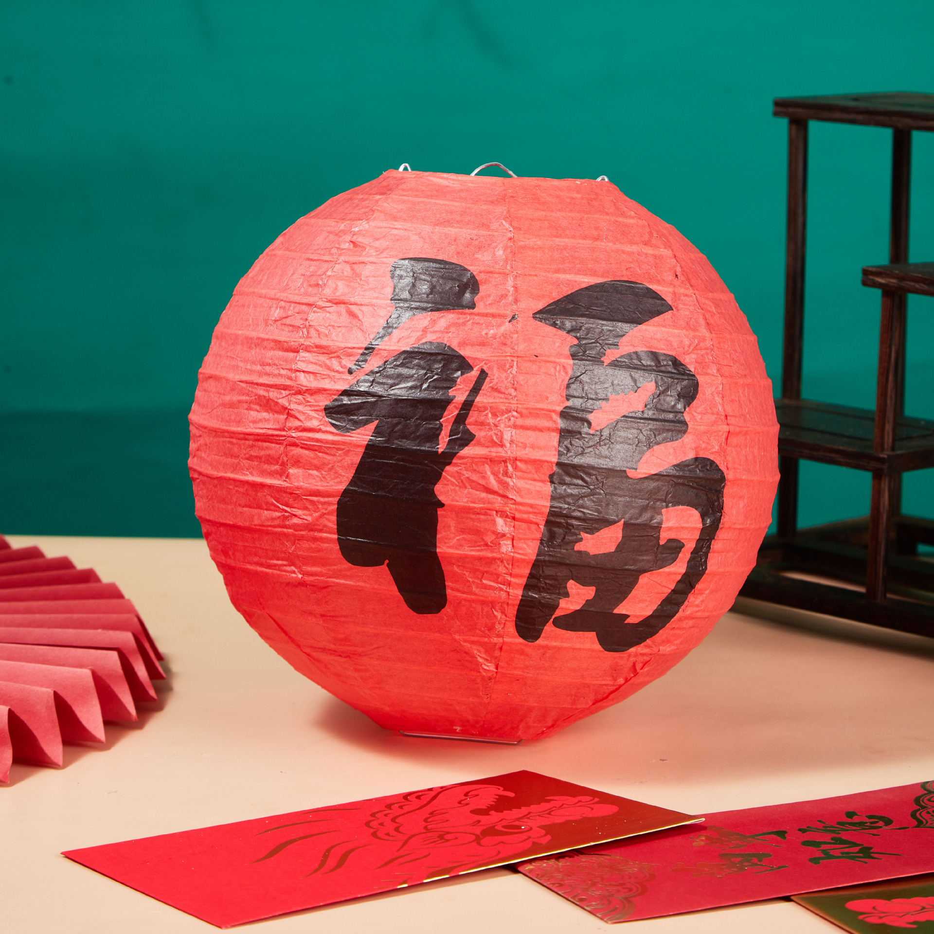 Chinese-style lucky lantern decoration hanging ornaments children's first birthday atmosphere scene layout photo props catch Zhou Li