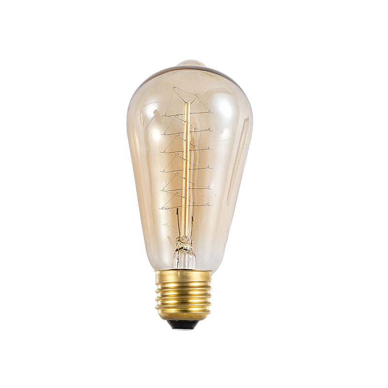 [St64 Nipple-Wire Wrapped] Edison Retro Dimmable Bulb Restaurant Bar Decoration St64 Internet Celebrity Bulb