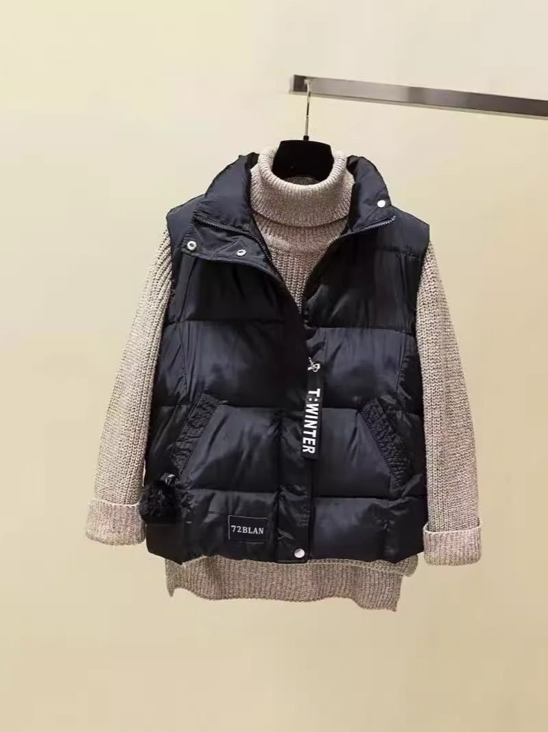 2024 New Cotton Vest Women's Spring and Autumn Korean Down Cotton-padded Jacket Vest Waiver Autumn and Winter Coat Winter Vest
