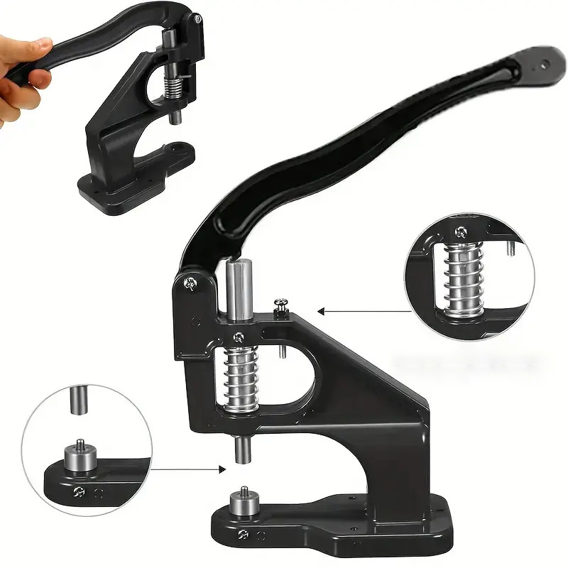 Cross-Border Gold and Silver Eyelet Press Machine Set Leather Rivet Machine Eyelet Hand Press Machine Hot Selling Cross-Border
