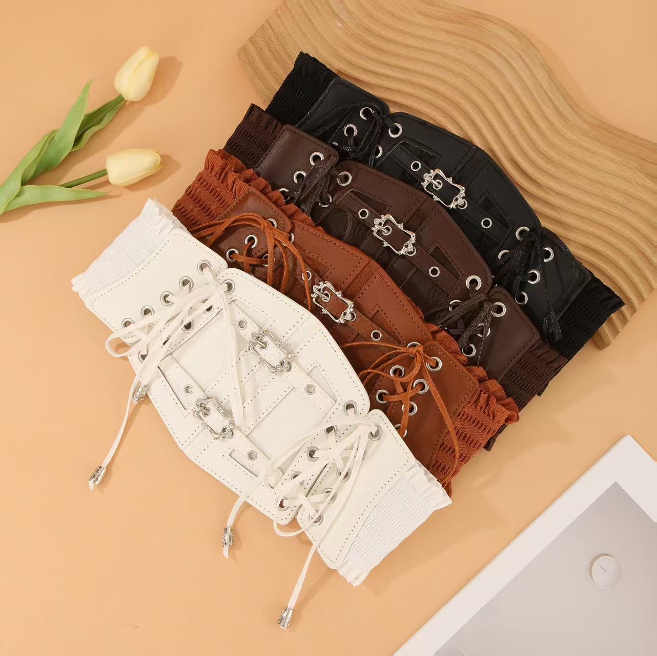 Прямые поставки с фабрики, кожаный пояс с кружевной лентой, женский декоративный пояс, эластичная талия