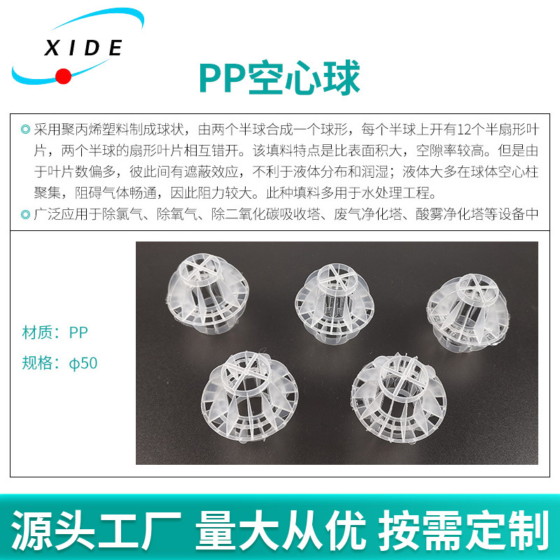 Manufacturer Customized Multi-Faceted Pp Hollow Filter Ball Filler Cooling Tower Filler Water Treatment Filler Pp Hollow Ball