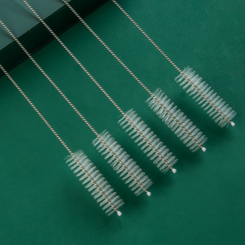 304 stainless steel nylon multi-model cleaning straw brush milk bottle test tube cleaning brush spiral soft brush