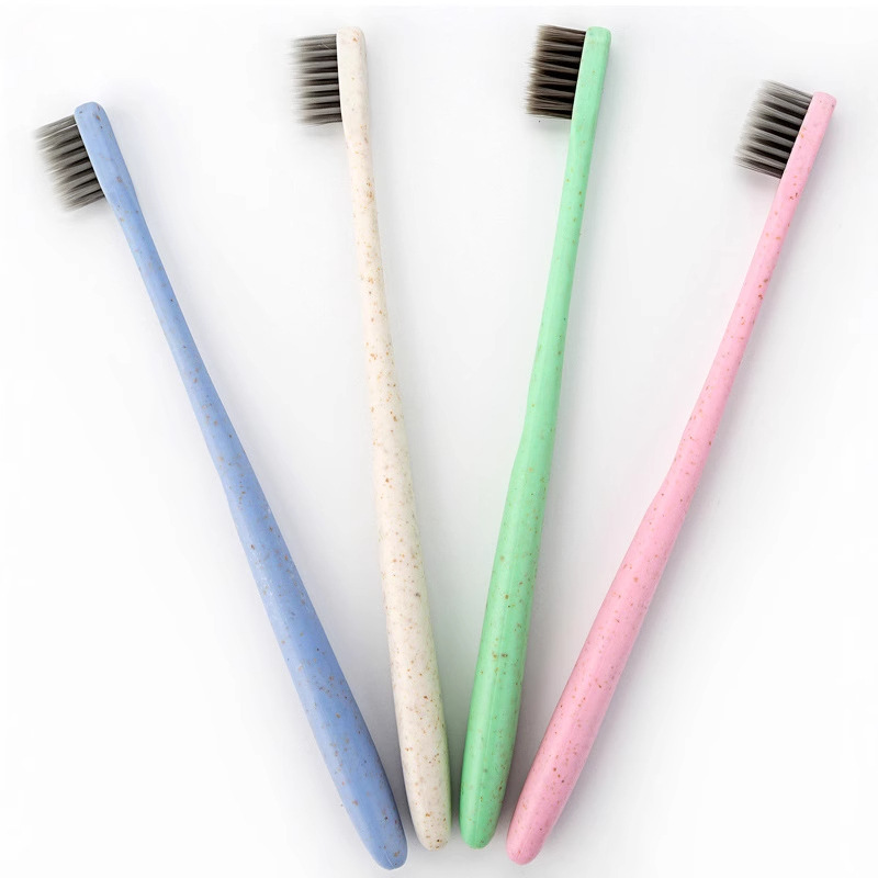 Household Hospitality Wheat Straw Toothbrush Hotel Disposable Dental Set Homestay Bamboo Charcoal Soft Hair Small Head Toothbrush
