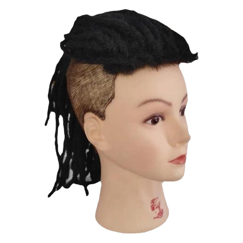European and American dirty braid wig piece back head type direct braid African black hot dirty braid hair type foreign trade export men