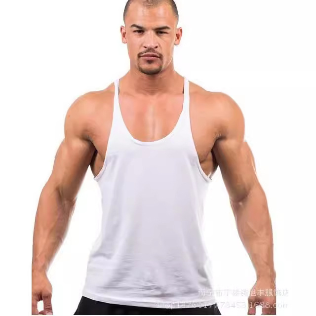 European and American Basic Fitness bodybuilding sports training vest cotton non-printed vest men