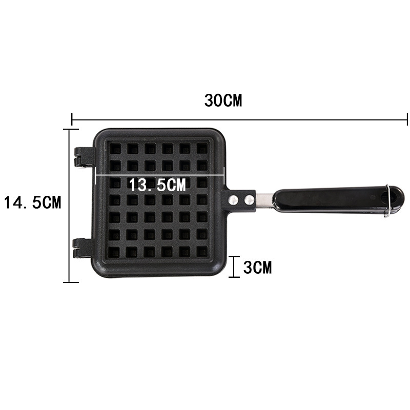 Non-Stick Home Outdoor Camping Style Enlarged Heart Waffle Baking Pan Double-Sided Plaid Cake Mold Cake Baking Mold