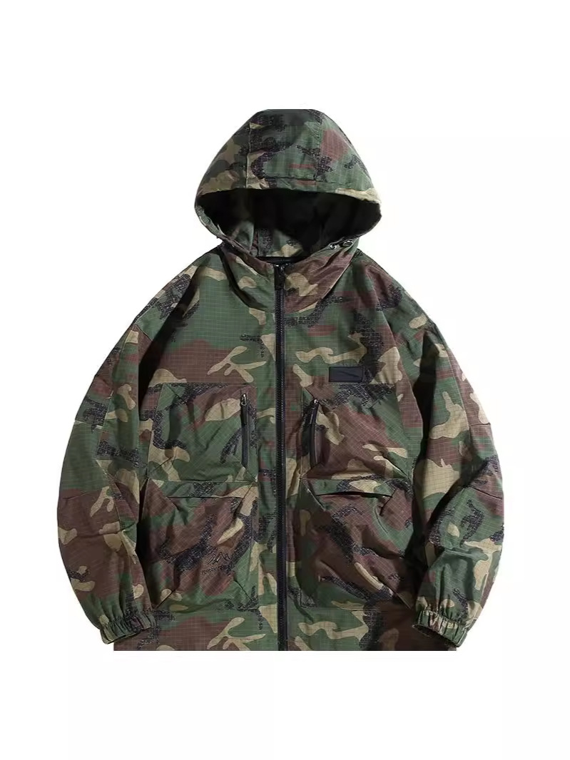 New Camouflage Hooded Workwear Functional Trendy Brand Camouflage Casual Jacket Plus Fat Plus Size
