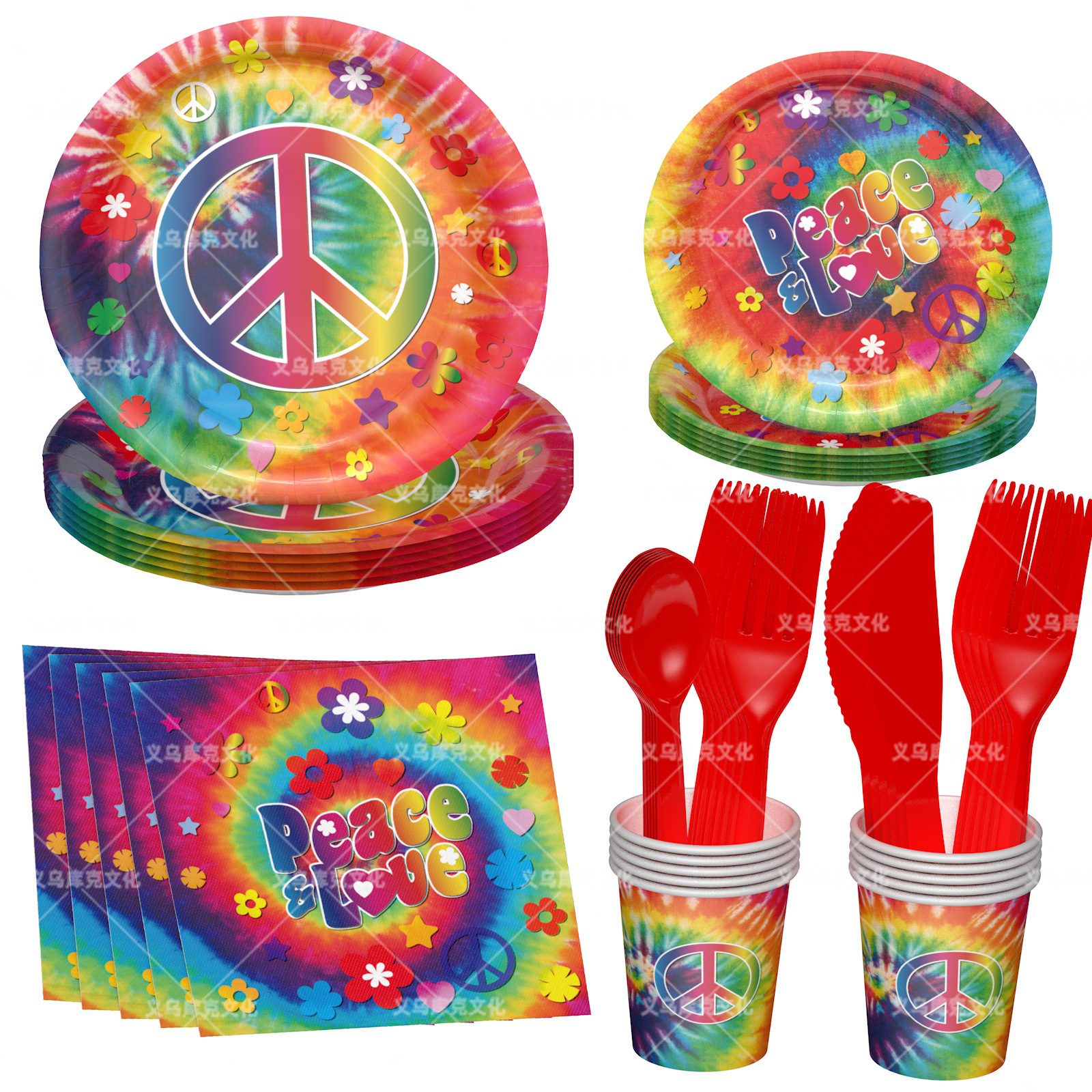 Набор для вечеринки с радужным эффектом для детей бумажные подносы и стаканы