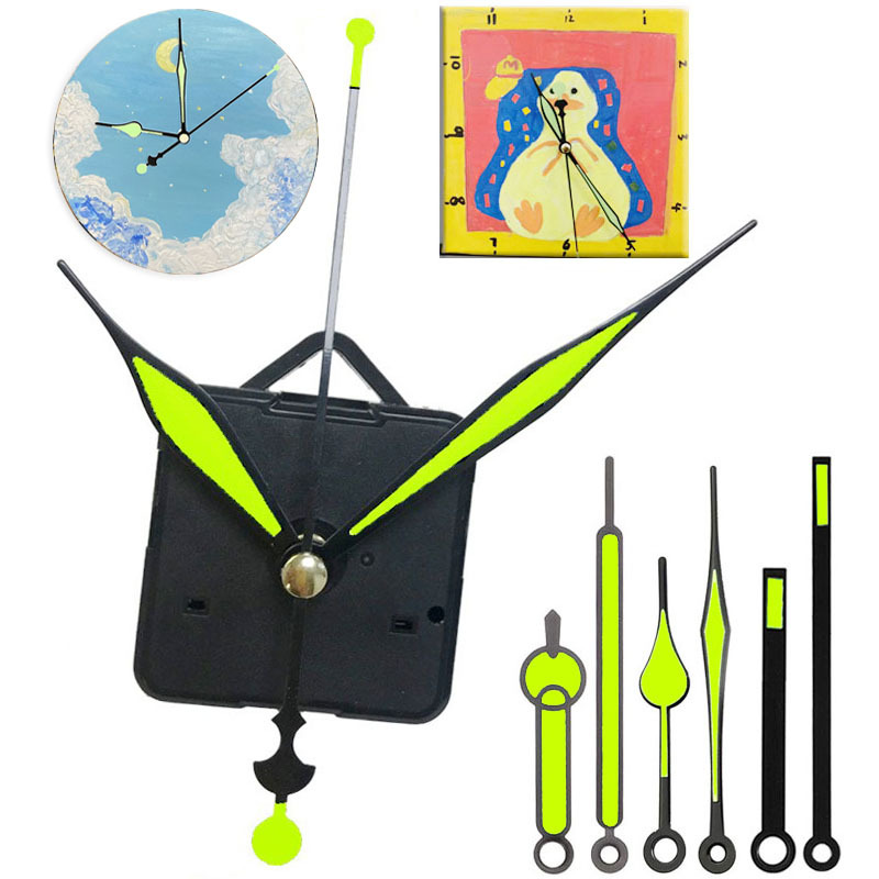 Популярный бесшумный флуоресцентный механизм, аксессуары для часов, светящиеся настенные часы, кварцевый механизм