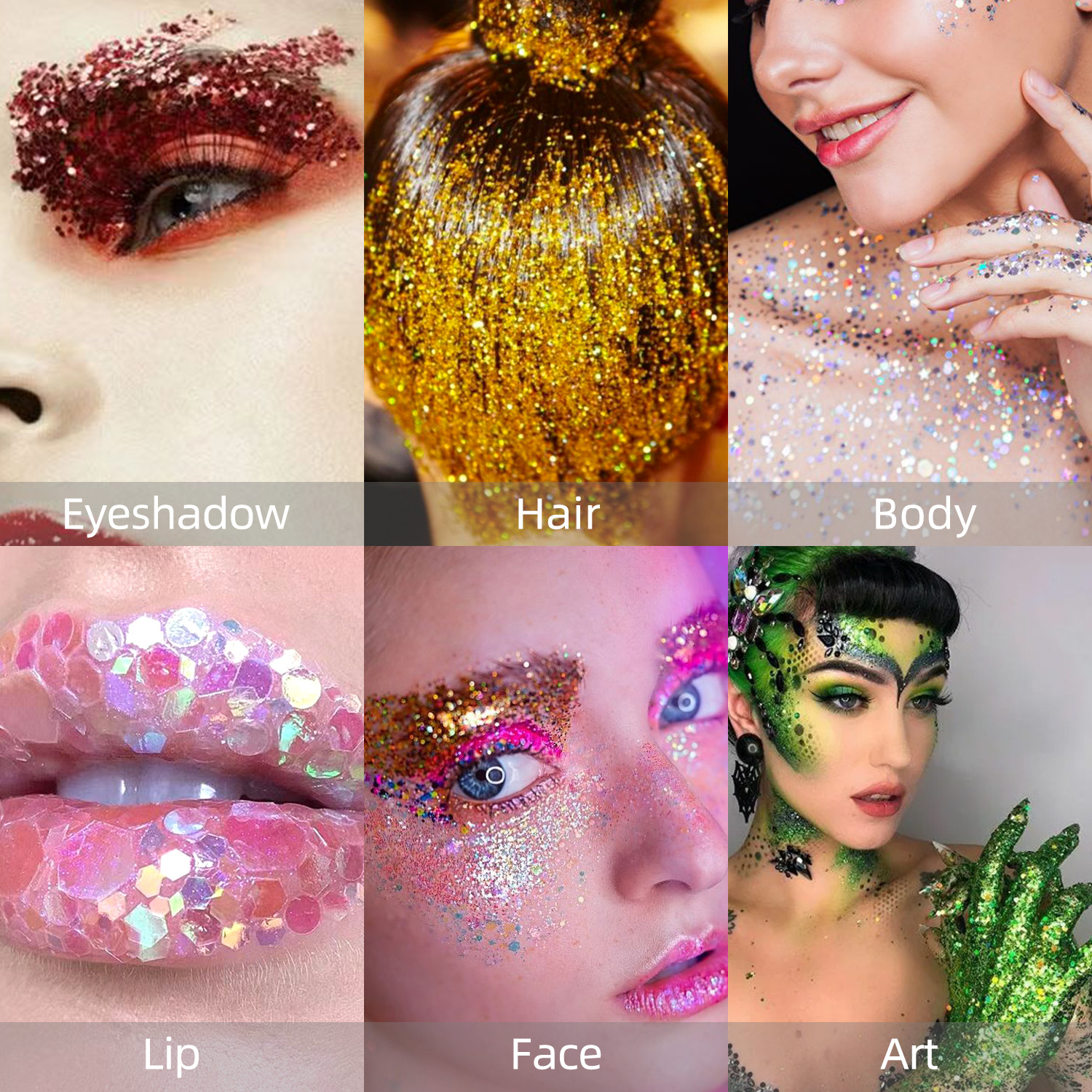 Cross-border body glitter stick face painting sequins gel mermaid makeup music festival carnival hair eye shadow makeup