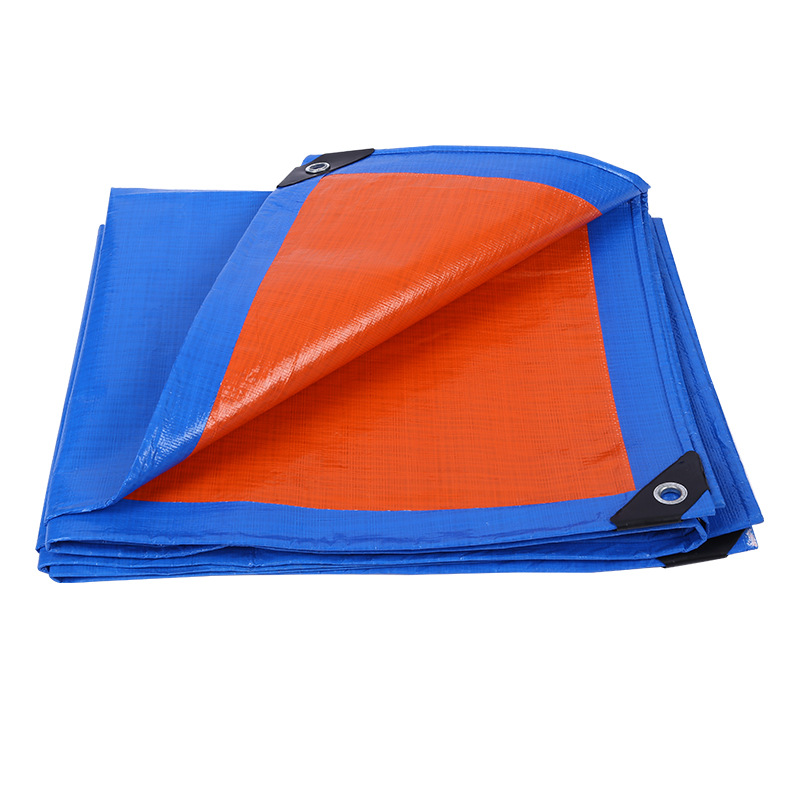 Tarpaulin Rainproof and Sunproof Pe Waterproof and Aging-Resistant Thickened Blue-Orange Heat-Insulating Double-Layer Raincloth Truck Rainproof Cloth Tarpaulin