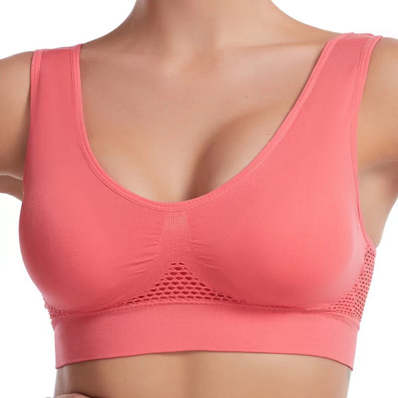 sportbra Foreign Trade Grid Hollow Breathable Sports Bra Cross-border plus size Yoga Running Sports Underwear