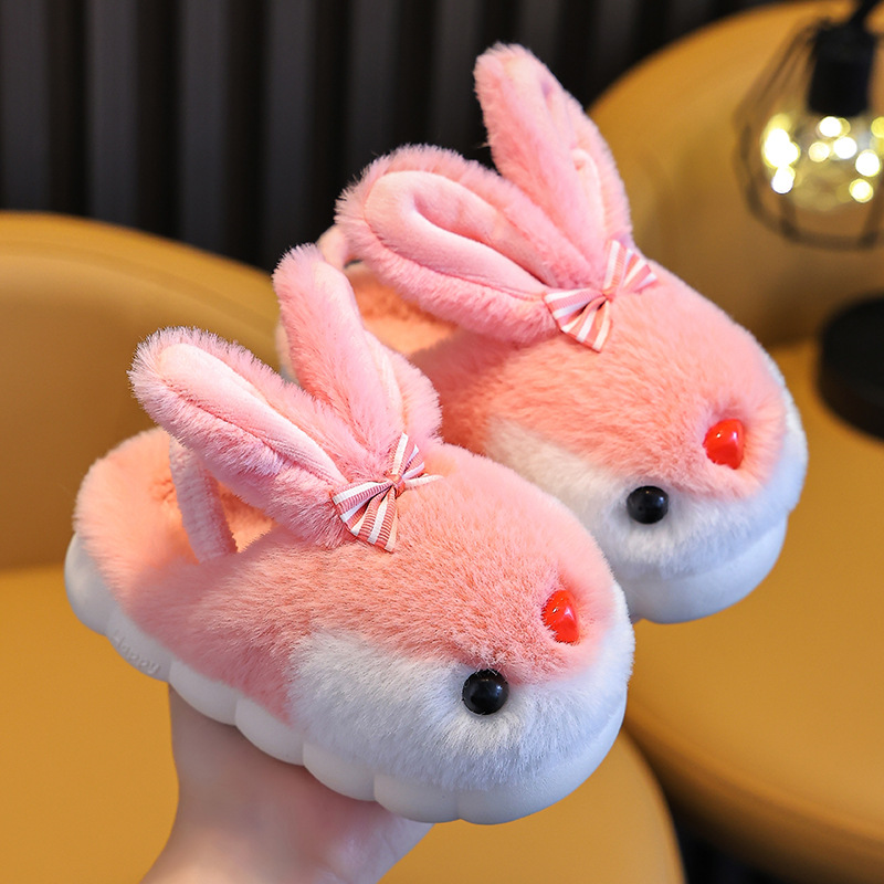 Детские хлопковые тапочки зимние для девочек домашние нескользящие для мальчиков и девочек теплые домашние тапочки