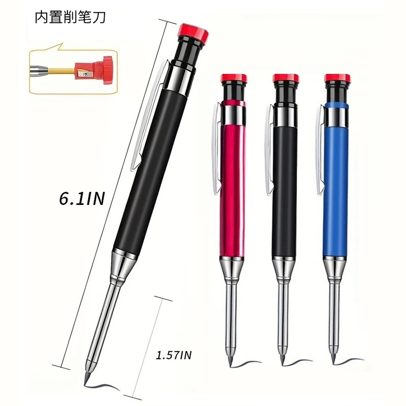 High-Quality and Durable Metal Woodworking Pencil Deep Hole Marking Marking Tool 2.8mm Colorful Woodworking Lead