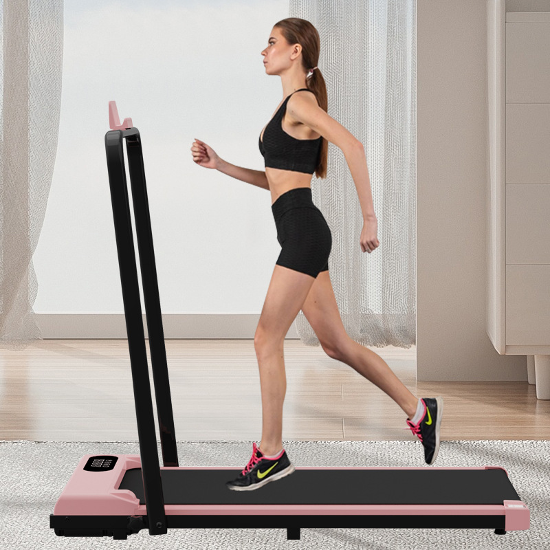 Source factory pink treadmill flat walking machine electric cross-border household small indoor silent fitness equipment