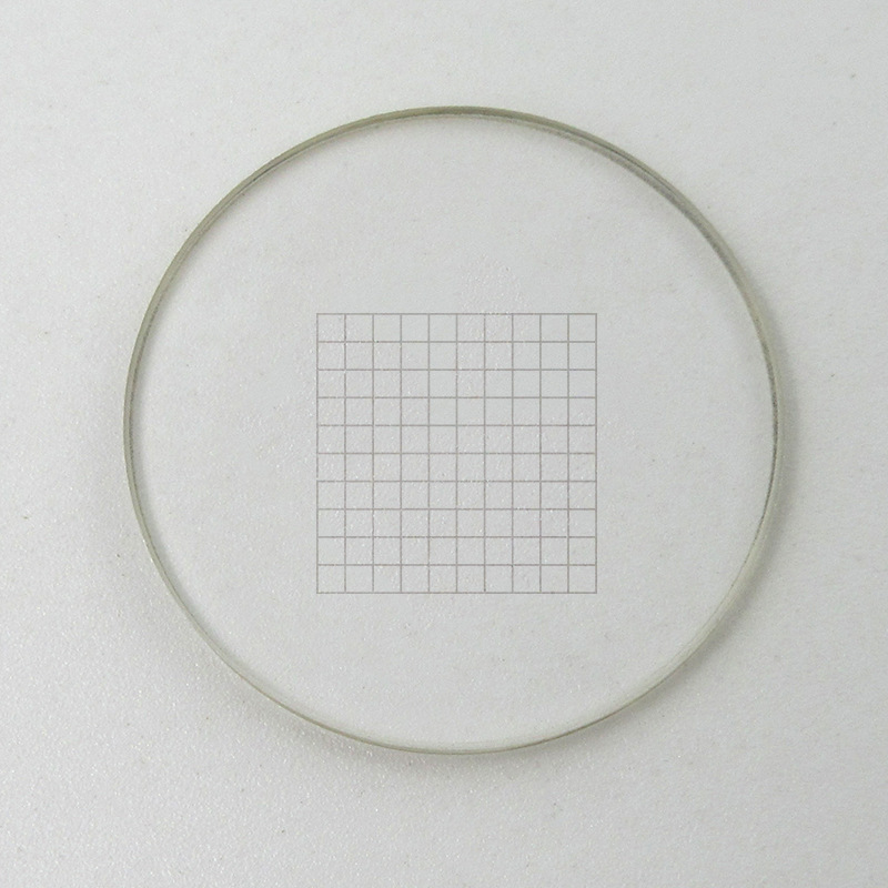 Microscope Eyepiece Micrometer Reticle Div=1Mm Grid Ruler 10*10 Objective Lens Micrometer Universal
