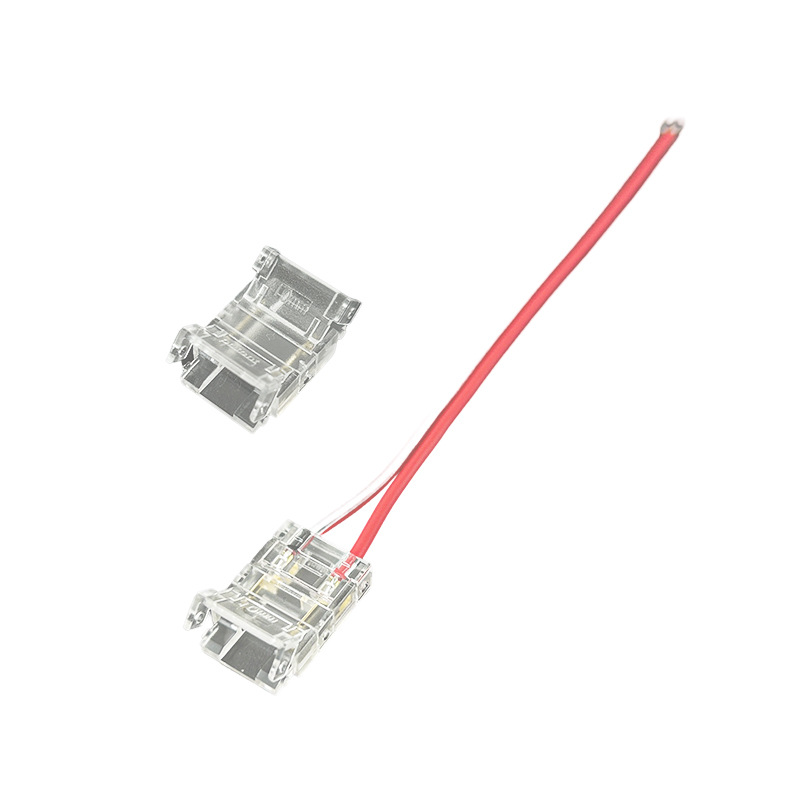 Led Light Strip Welding-Free Connector Connection Line Low Voltage Cob Crystal Buckle 8mm Right Angle Adapter Connector Terminal