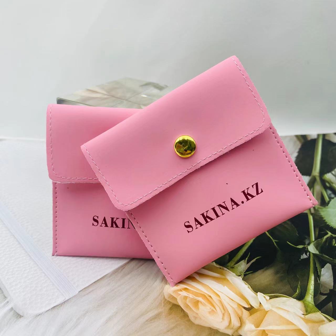 Simple High Style White Flip Cover Bag Earrings Ring Bracelet Storage Bag High Jewelry Gift Box Packaging Bag